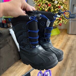 Kids Black and Blue Winter Boots